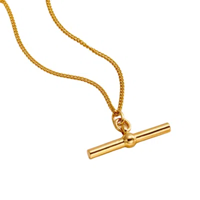 Posh Totty Designs Women's Yellow Gold Plated Large T-bar Necklace In Neutral