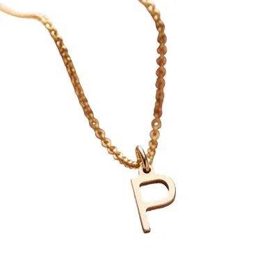 Posh Totty Designs Women's Yellow Gold Plated Letter Initial Necklace