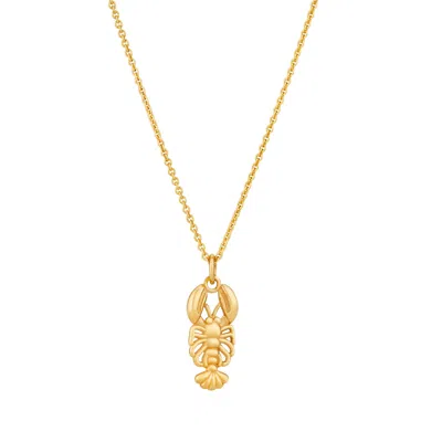 Posh Totty Designs Women's Yellow Gold Plated Lobster Charm Pendant Necklace