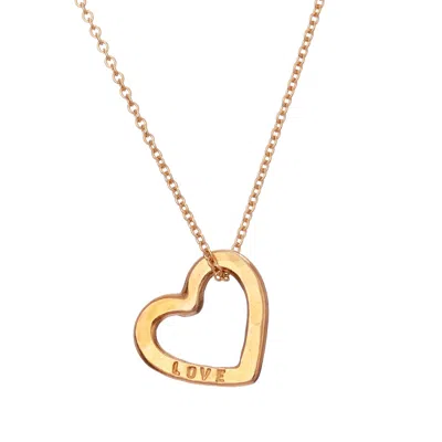 Posh Totty Designs Women's Yellow Gold Plated 'love' Mini Heart Necklace