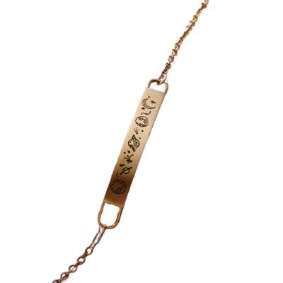 Posh Totty Designs Women's Yellow Gold Plated Love The Earth Bar Bracelet