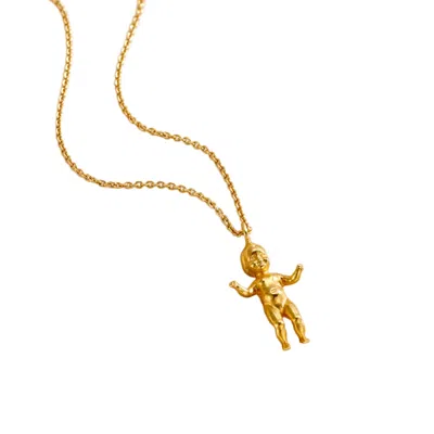 Posh Totty Designs Women's Yellow Gold Plated Lucky Baby Charm Necklace
