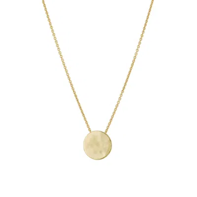 Posh Totty Designs Women's Yellow Gold Plated Medium Hammered Disc Necklace