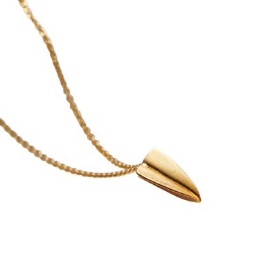 Posh Totty Designs Women's Yellow Gold Plated Mini Paper Plane Charm Necklace