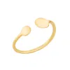 Posh Totty Designs Women's Yellow Gold Plated Mummy & Baby Disc Open Ring In Gold
