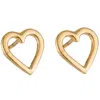 Posh Totty Designs Women's Yellow Gold Plated Open Mini Heart Stud Earrings In Gold