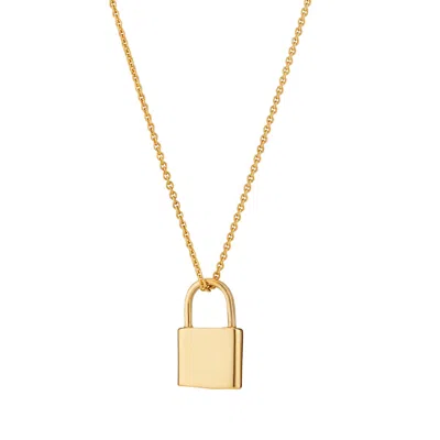Posh Totty Designs Women's Yellow Gold Plated Padlock Charm Necklace