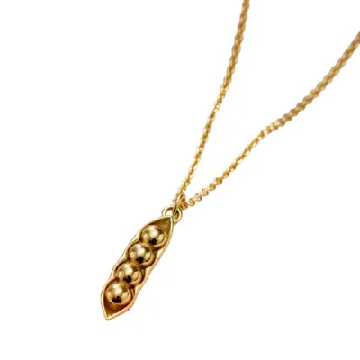 Posh Totty Designs Women's Yellow Gold Plated Pea Pod Charm Necklace
