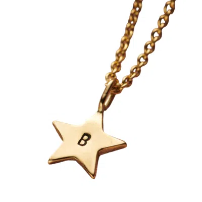 Posh Totty Designs Women's Yellow Gold Plated Personalised Bright Star Necklace