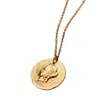Posh Totty Designs Women's Yellow Gold Plated Roman Coin Necklace In Burgundy