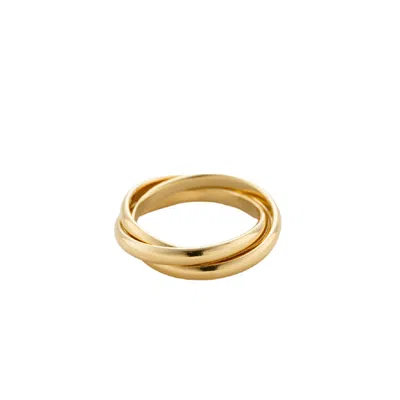 Posh Totty Designs Women's Yellow Gold Plated Russian Script Ring