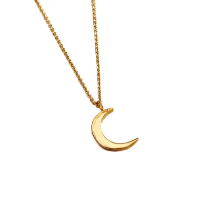 Posh Totty Designs Women's Yellow Gold Plated Small Crescent Moon Necklace