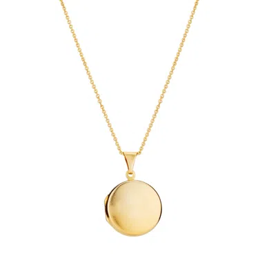 Posh Totty Designs Women's Yellow Gold Plated Small Round Locket Necklace