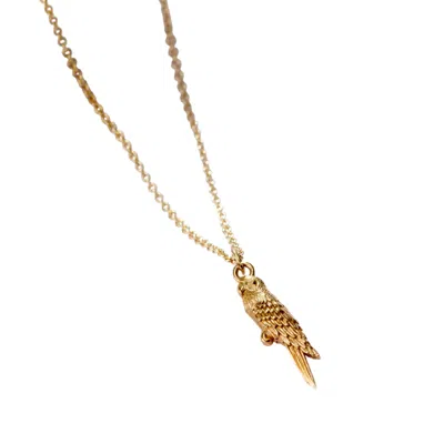 Posh Totty Designs Women's Yellow Gold Plated Soulmate Parrot Charm Necklace