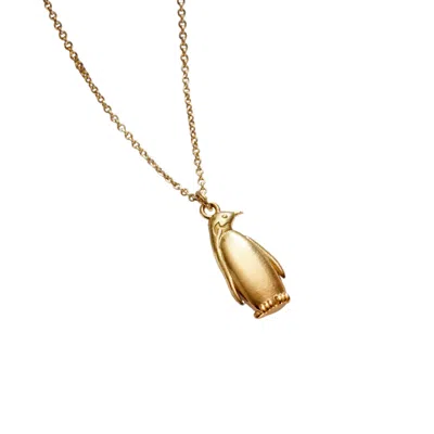 Posh Totty Designs Women's Yellow Gold Plated Soulmate Penguin Charm Necklace