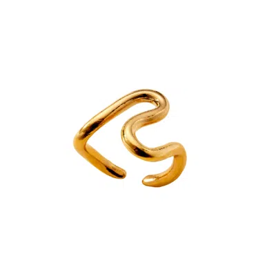 Posh Totty Designs Women's Yellow Gold Plated Squiggle Open Ring
