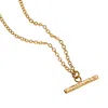 Posh Totty Designs Women's Yellow Gold Plated Textured T Bar Necklace In Gold