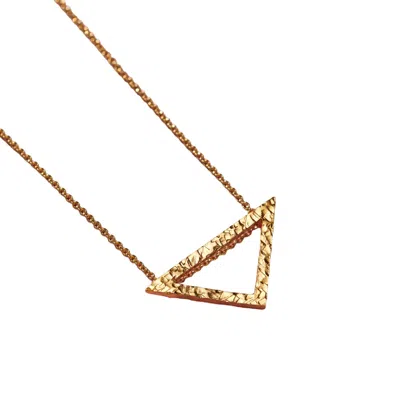 Posh Totty Designs Women's Yellow Gold Plated Textured Triangle Necklace