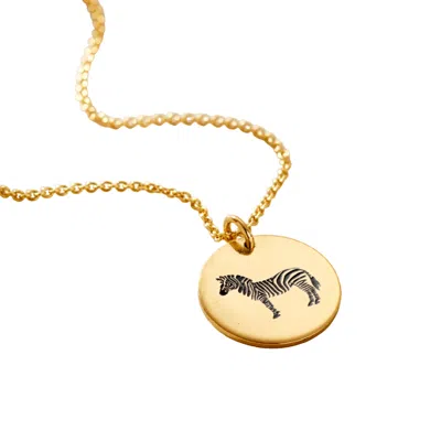 Posh Totty Designs Women's Yellow Gold Plated Zebra Spirit Animal Necklace