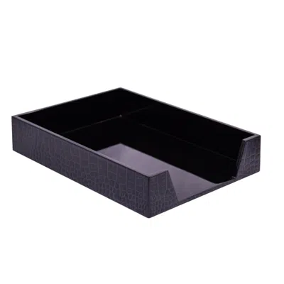 Posh Trading Company Black Chelsea Paper Tray - Croc Noir