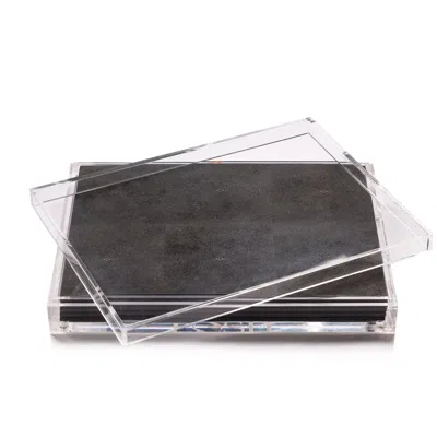 Posh Trading Company Black Servebox Clear - Shagreen Chocolate