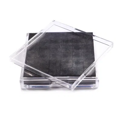 Posh Trading Company Blue Placebox Clear Silver Leaf - Stormy Sky