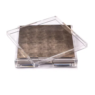 Posh Trading Company Brown Placebox Clear Silver Leaf - Taupe