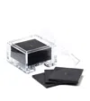 Posh Trading Company Coastbox With Faux Shagreen Coasters In Brown