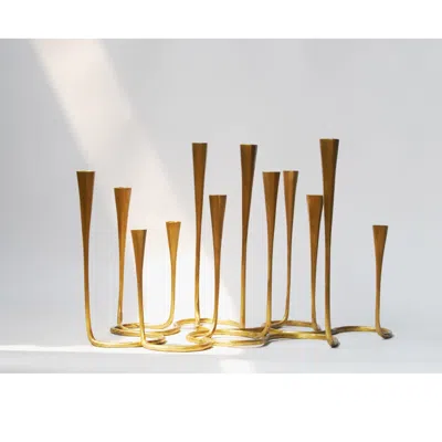Posh Trading Company Gold Daisy Candle Stand