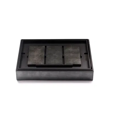 Posh Trading Company Grey Grand Matbox Silver Leaf - Stormy Sky In Black