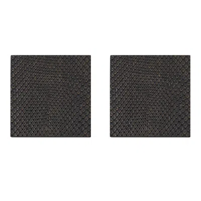 Posh Trading Company Grey Set Of Two Coasters - Faux Boa Charcoal In Gray