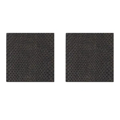 Posh Trading Company Grey Set Of Two Coasters - Faux Boa Charcoal In Multi