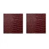 Posh Trading Company Red Set Of Two Coasters - Faux Python Burgundy In Red