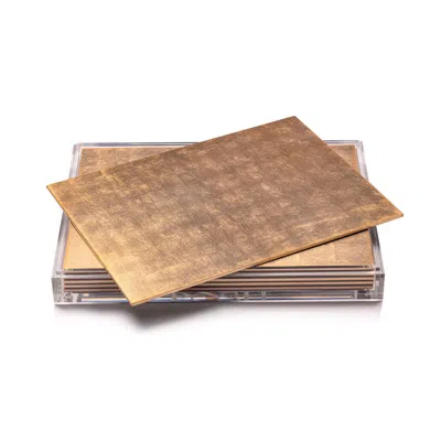 Posh Trading Company Servebox Clear Silver Leaf - Chic Matte Gold