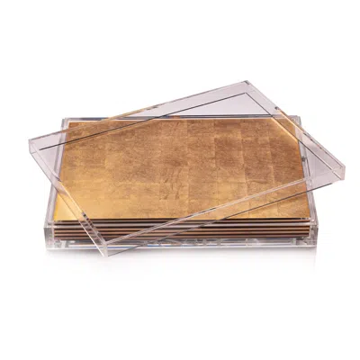 Posh Trading Company Servebox Clear Silver Leaf - Gold