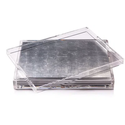Posh Trading Company Servebox Clear Silver Leaf - Silver