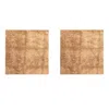 Posh Trading Company Set Of Two Silver Leaf Coasters - Gold In Brown