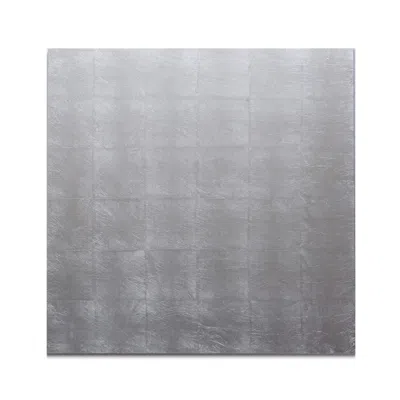 Posh Trading Company Set Of Two Silver Leaf Placemats - Chic Matte Silver In Gray