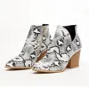 Posh Women's Python Booties In White In White