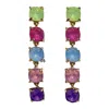 Posh Women's Rhinestone Drop Earrings In Multicolor