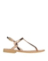 Shop Positano Woman Thong Sandal Rose Gold Size 6 Leather
