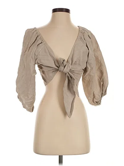 Pre-owned Posse 3/4 Sleeve Blouse In Tan