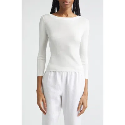 Posse Aimee Knit Boat Neck Top In White