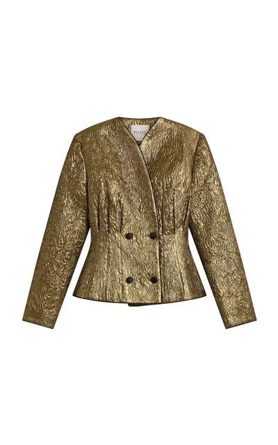 Posse Albie Metallic Jacket In Gold