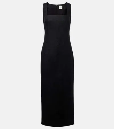 Posse Alice Linen Maxi Dress In Black