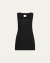 Posse Womens Black Alice Square-neck Linen Mini Dress Xs