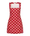 Posse Linen Polka-dot Mini Dress In Red