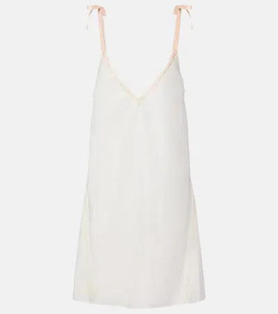 Posse Alma Lace-trimmed Cotton Minidress In White