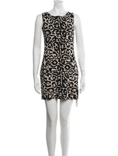 Pre-owned Posse Animal Print Mini Dress In Black