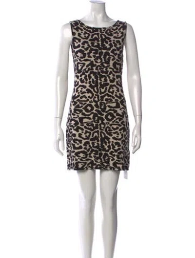 Pre-owned Posse Animal Print Mini Dress In Neutrals